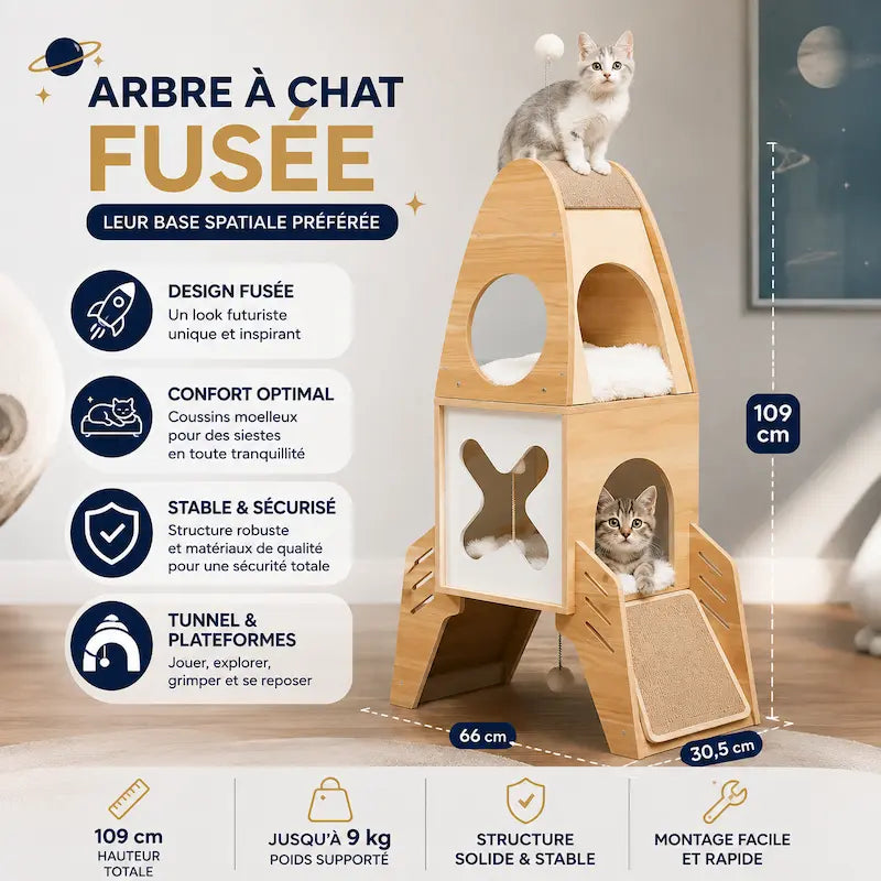 Arbre à chat fusée
