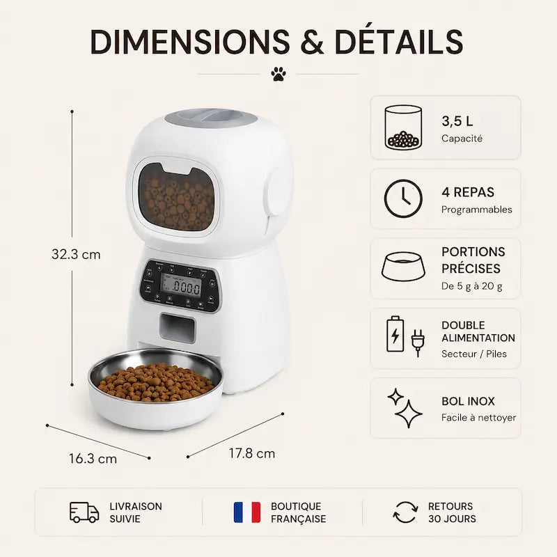 Distributeur croquettes chat programmable