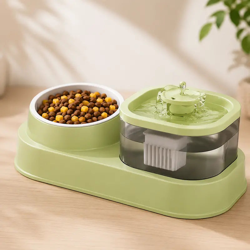 Fontaine eau & croquettes chat
