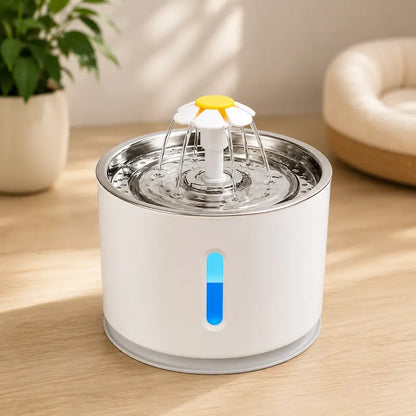 Fontaine à eau design fleur inox