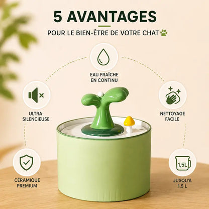 Fontaine à eau pour chat ultra silencieuse céramique