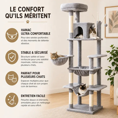 Arbre à chat avec hamac