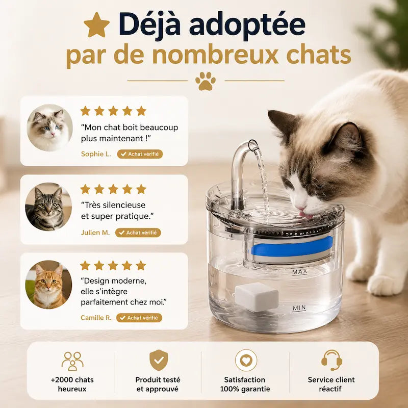 Fontaine chat 2L design avec capteur