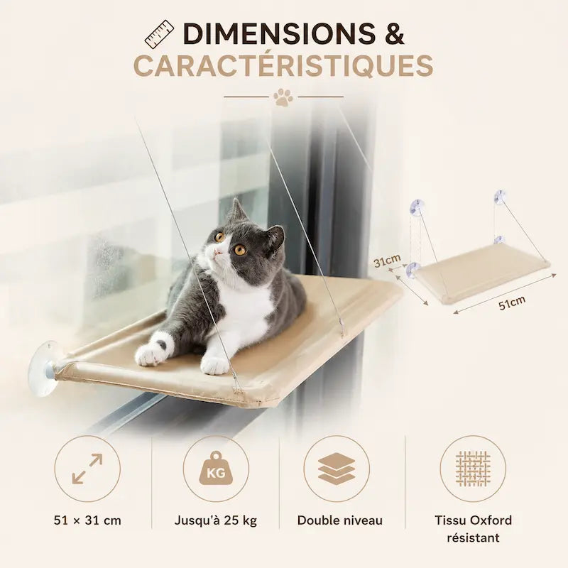 Hamac de fenêtre pour chat