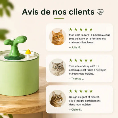Fontaine à eau pour chat ultra silencieuse céramique