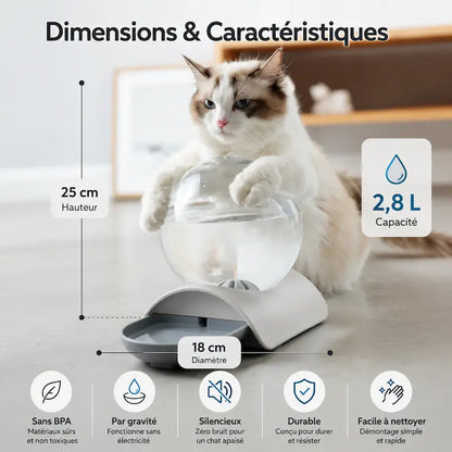 Distributeur eau chat 2,8L