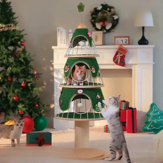 Arbre à chat sapin de Noël - Déco + griffoir | FéliXmas