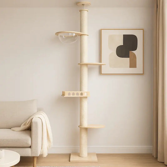 Arbre à chat plafond réglable - Stable sans perçage | Mewparnasse