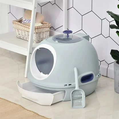 Maison de toilette chat avec tiroir - Nettoyage facile | CleanBox