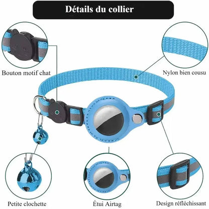 Collier chat AirTag
