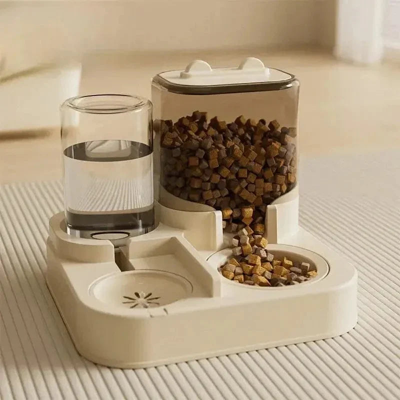 Distributeur croquettes & eau chat – 2-en-1 | DuoMealy