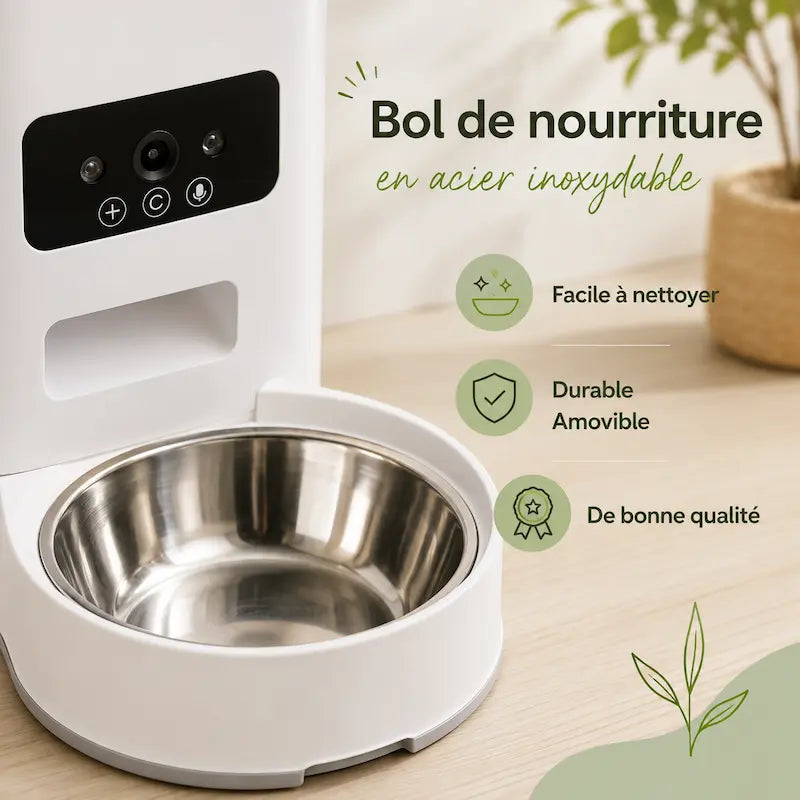 Distributeur de croquettes pour chat avec caméra