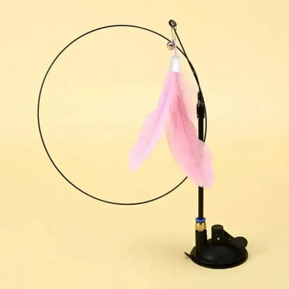 Jouet pour chat plume à ventouse