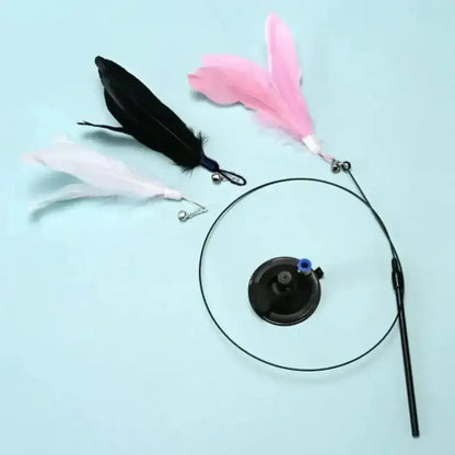 Jouet pour chat plume à ventouse