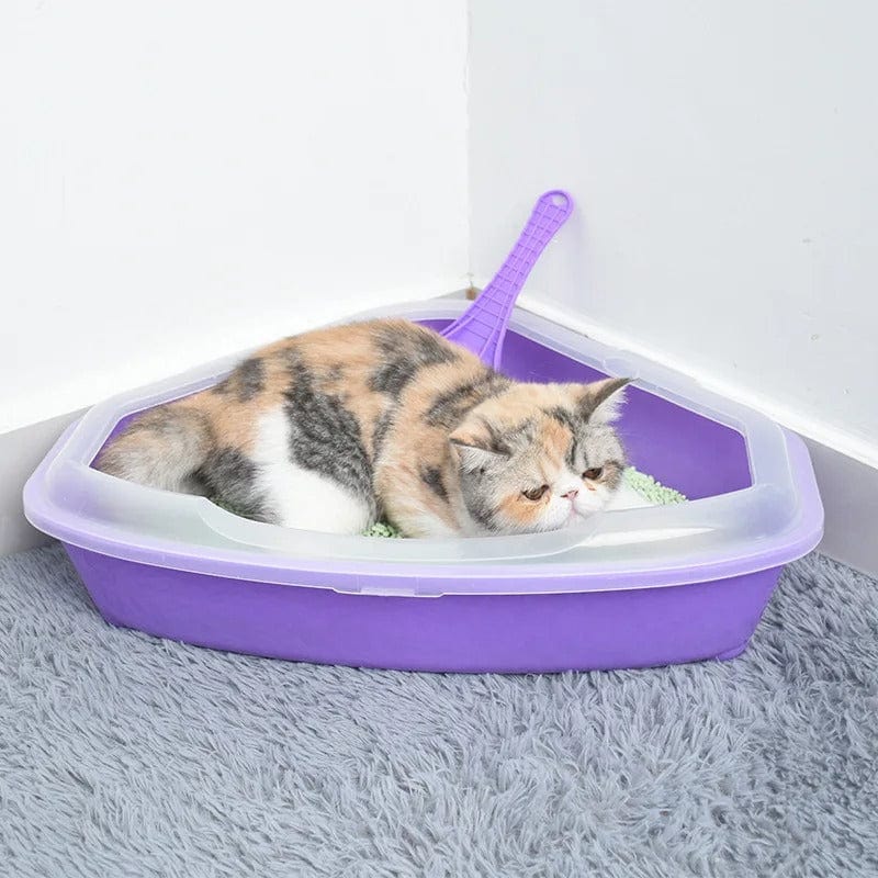 Litière d’angle pour chat - Gain de place | CornerCat