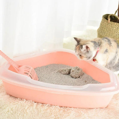 Litière d’angle pour chat