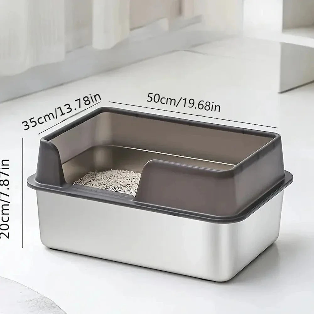 Litière inox pour chat