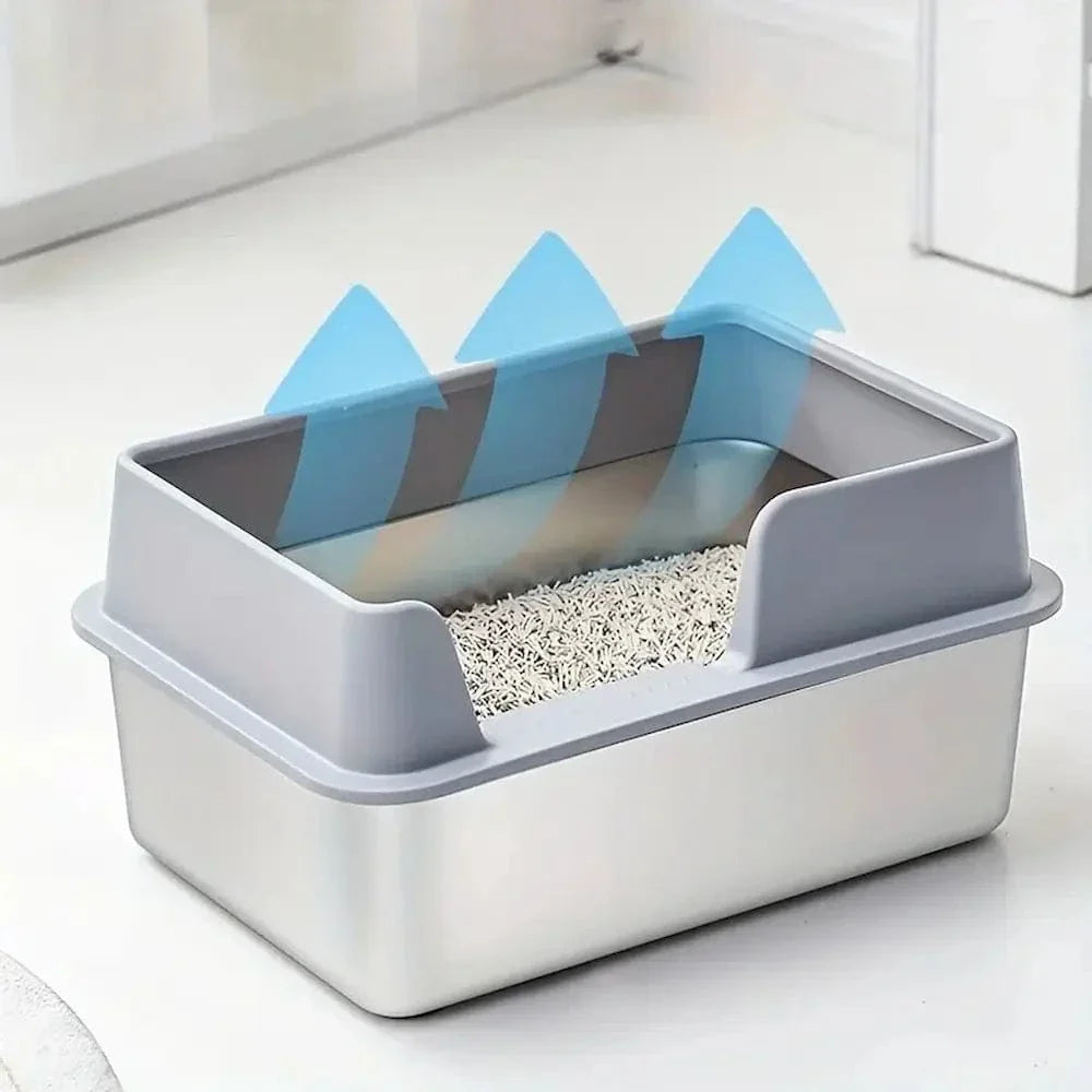Litière inox pour chat