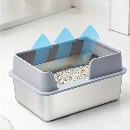 Litière inox pour chat