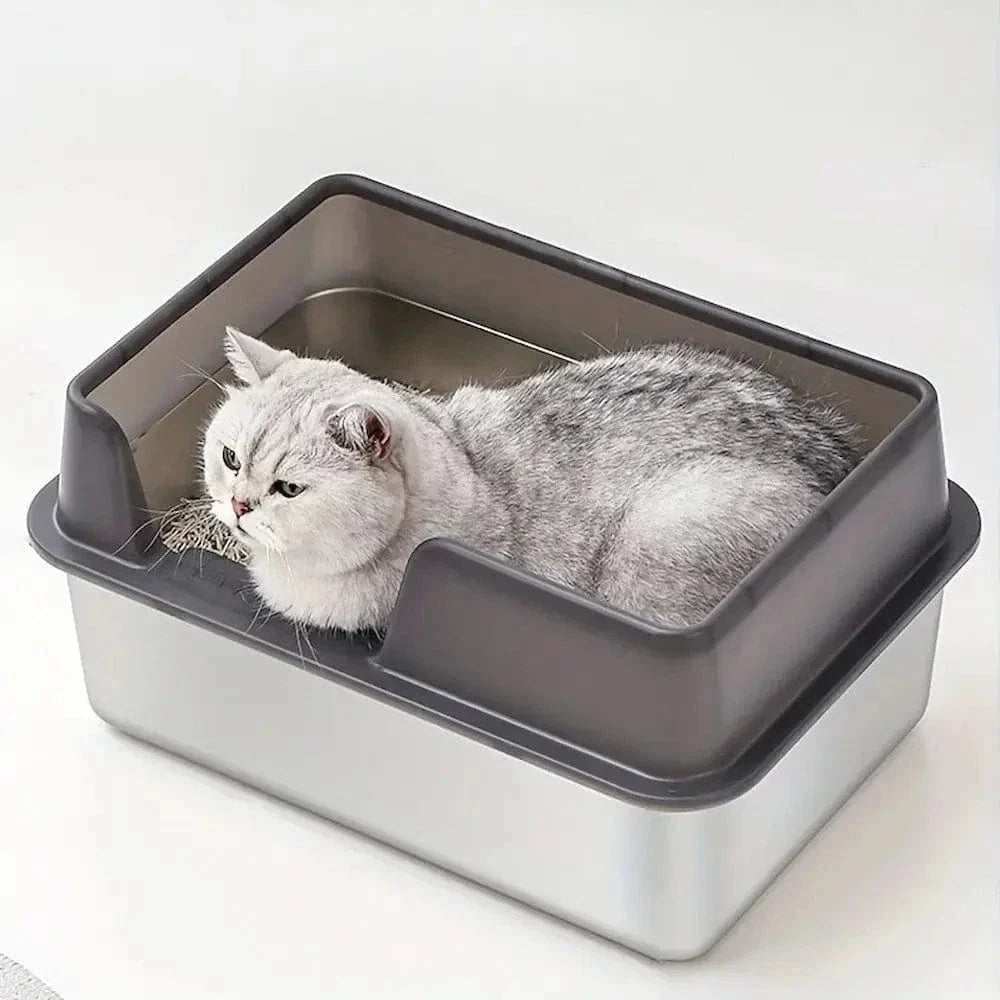 Litière inox pour chat