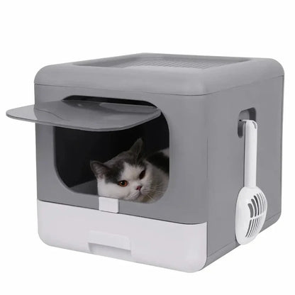 Maison de toilette chat cube