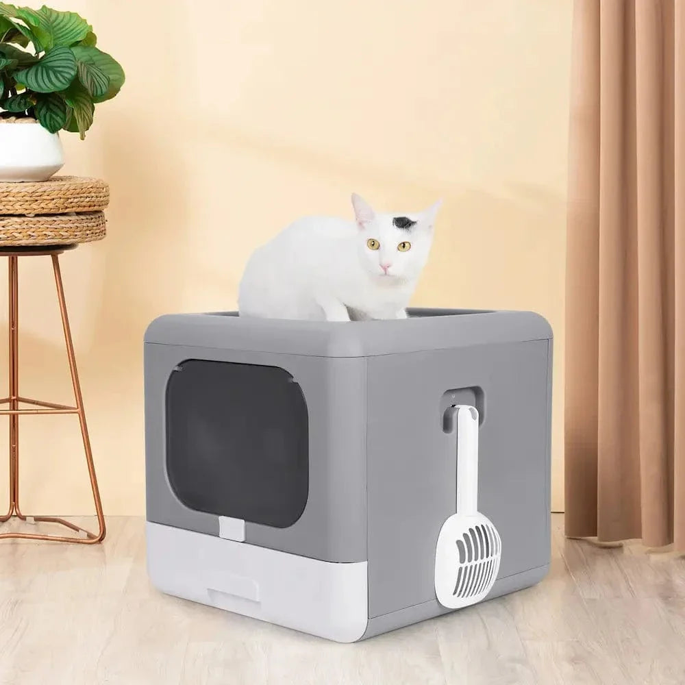 Maison de toilette chat cube - Nettoyage facile | CozyBox