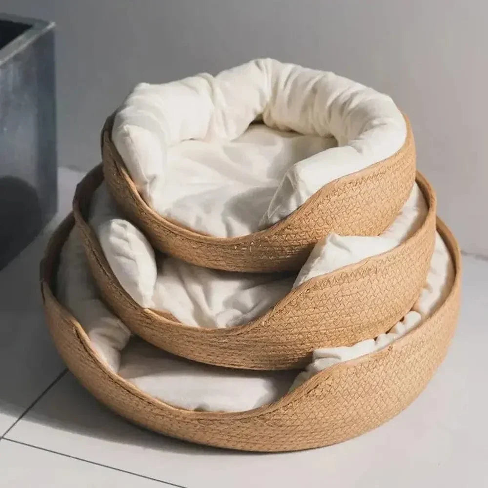 Panier chat bambou naturel - Confort et élégance | CozyBamboo