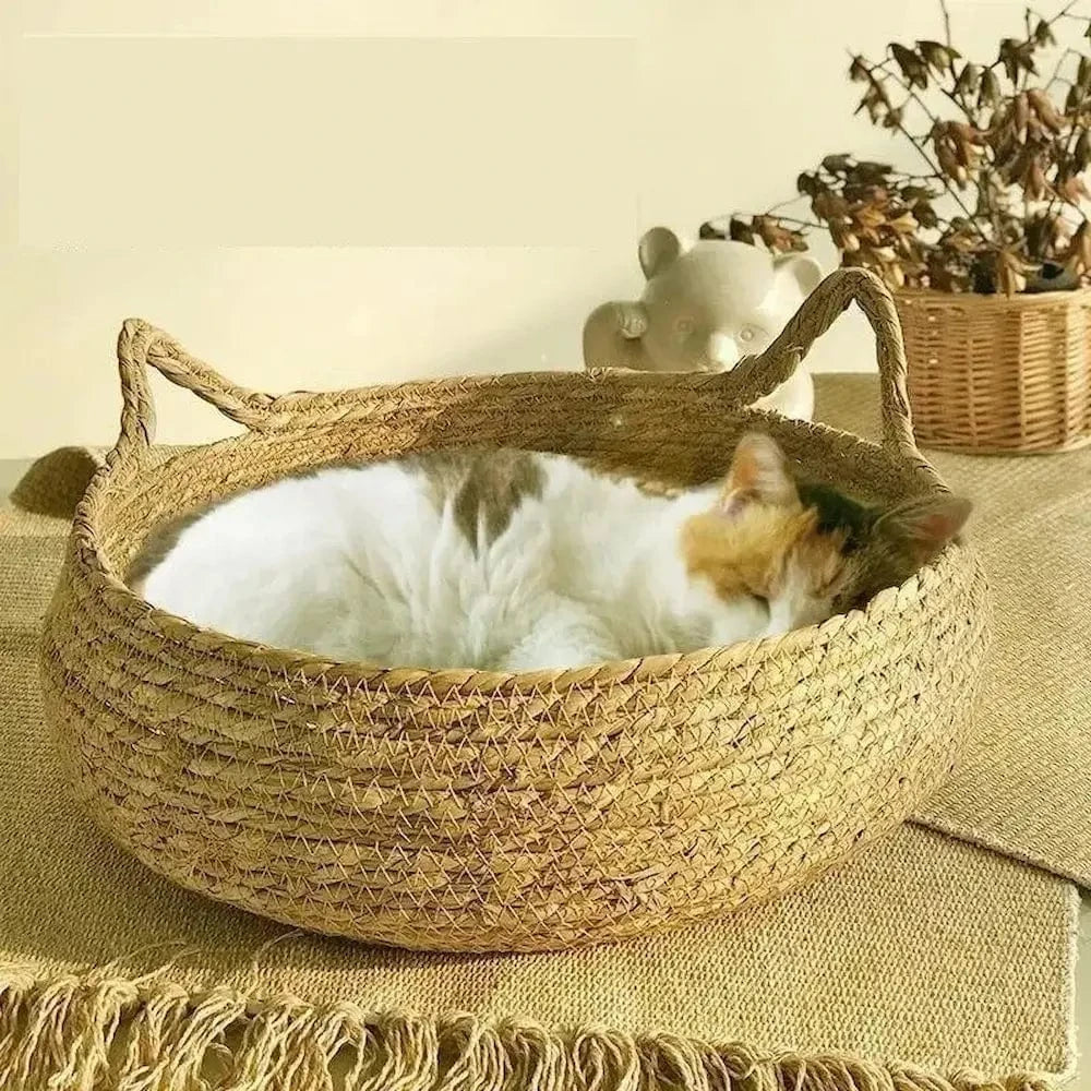 Panier en osier pour chat