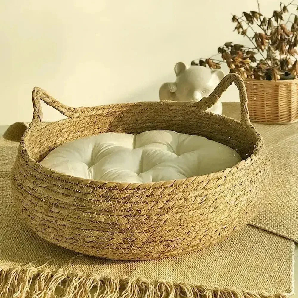 Panier en osier pour chat