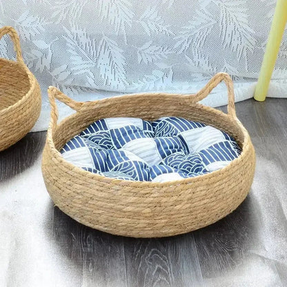 Panier en osier pour chat