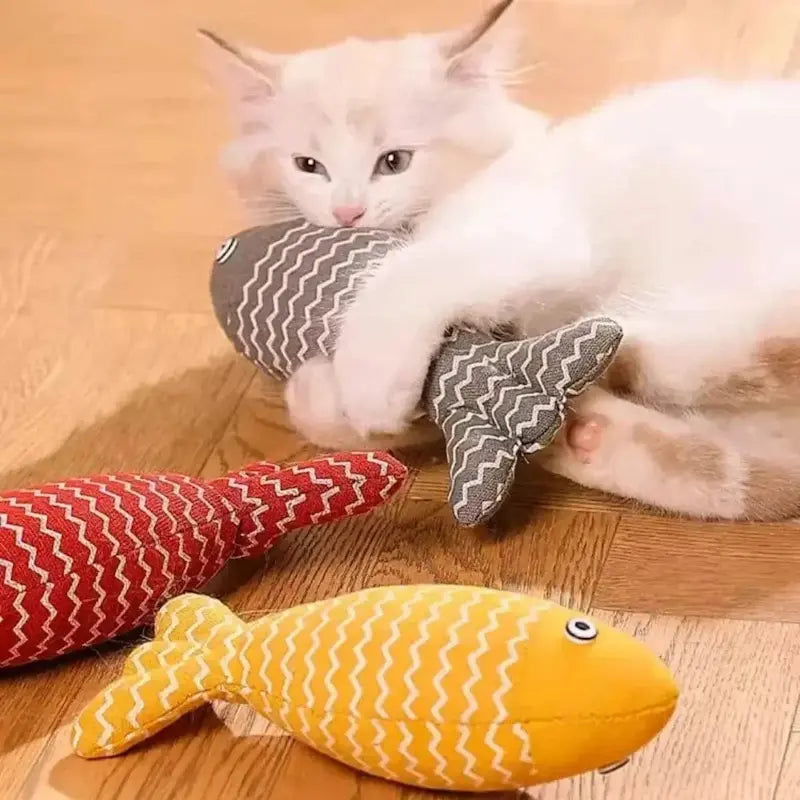 Peluche poisson herbe à chat