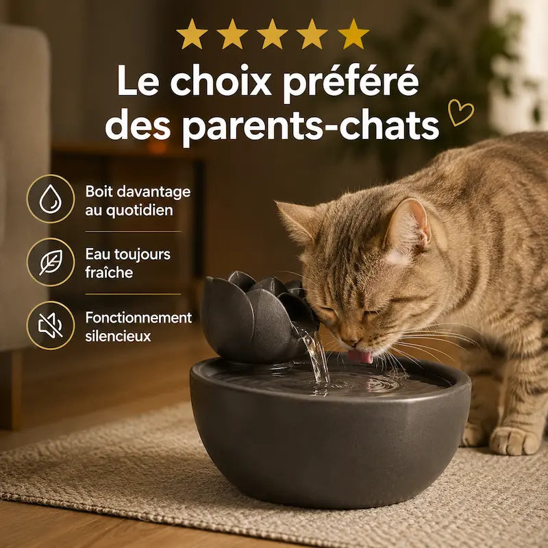 Abreuvoir chat céramique