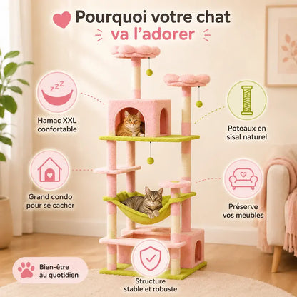 Arbre à chat rose