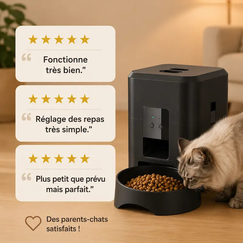 Distributeur programmable de croquettes pour chat