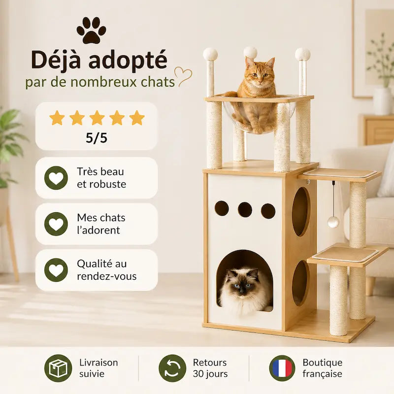 Arbre à chat en bois