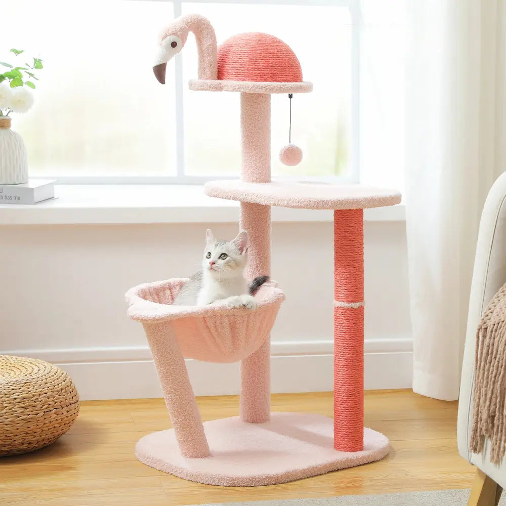 Arbre à chat flamant rose