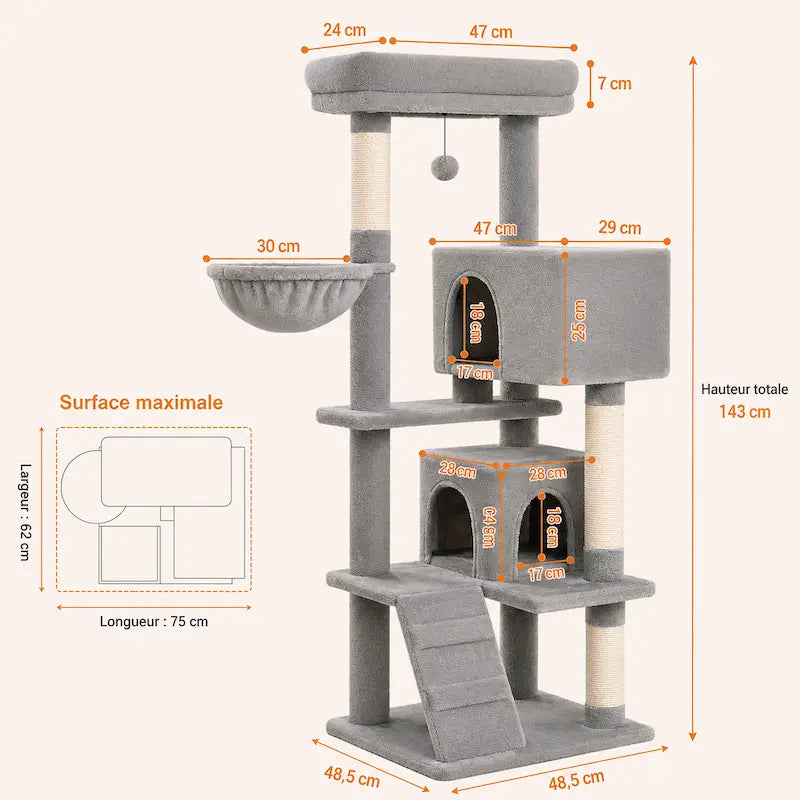 Arbre à chat luxe multi-niveaux