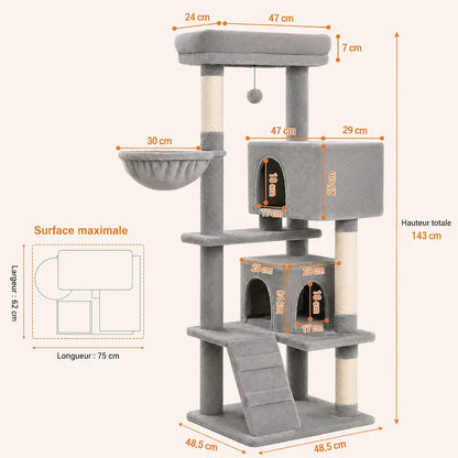 Arbre à chat luxe multi-niveaux