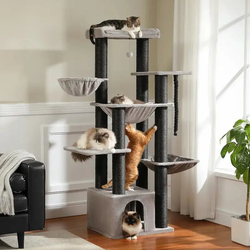 Arbre à chat multi plateforme - 7 niveaux robustes | CatTower+