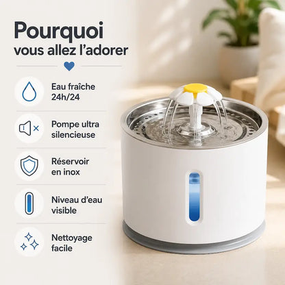 Fontaine à eau design fleur inox
