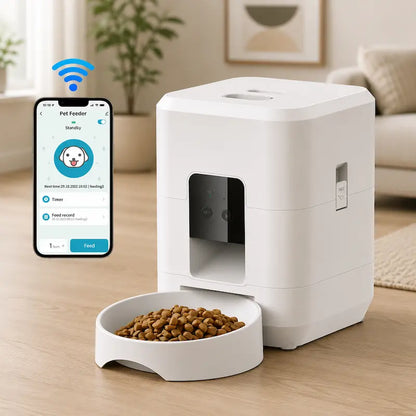 Distributeur programmable de croquettes pour chat