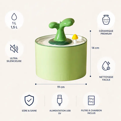 Fontaine à eau pour chat ultra silencieuse céramique