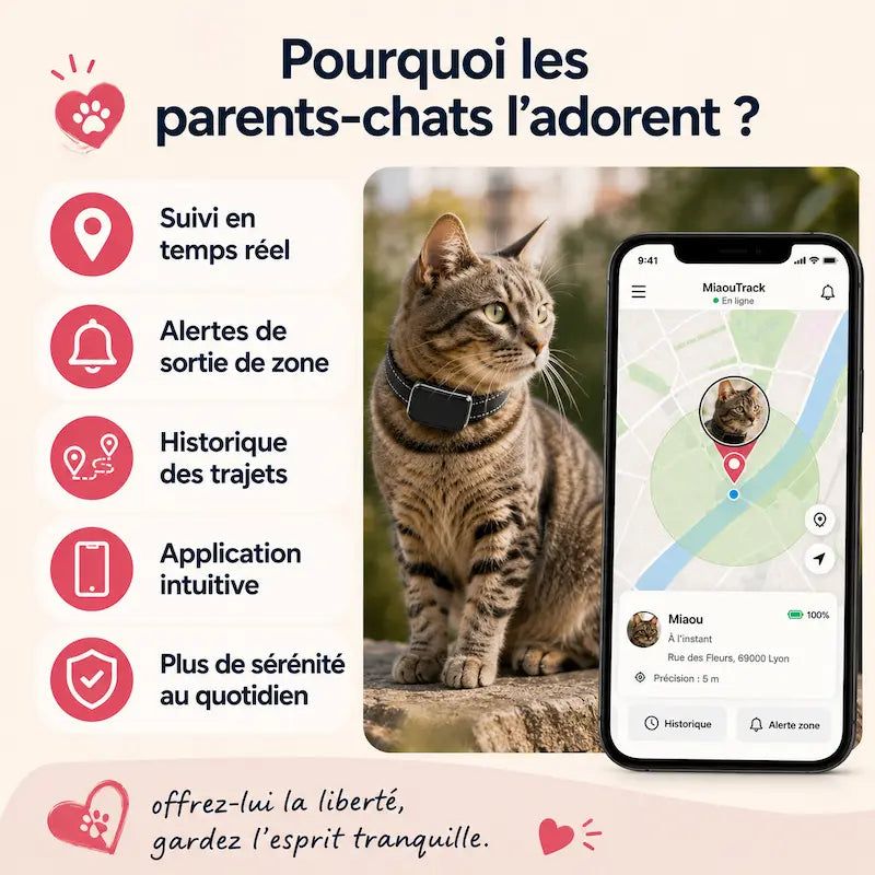 Collier GPS chat avec carte SIM