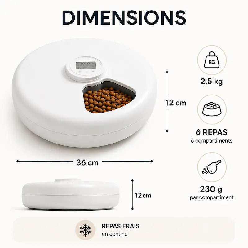 Distributeur automatique croquette 6 repas