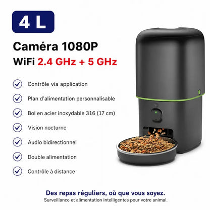 Distributeur de croquettes chat caméra intelligente