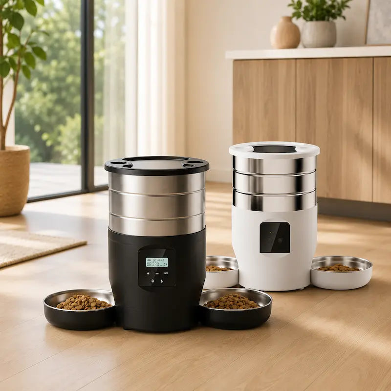 Distributeur intelligent croquettes double chat - Repas calmes | CatFlow