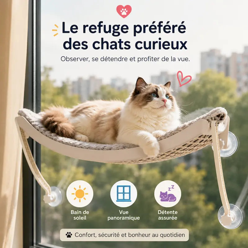 Hamac pour chat ventouse
