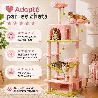 Arbre à chat rose