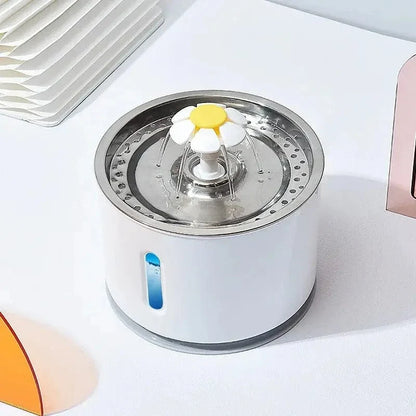 Fontaine à eau design fleur inox