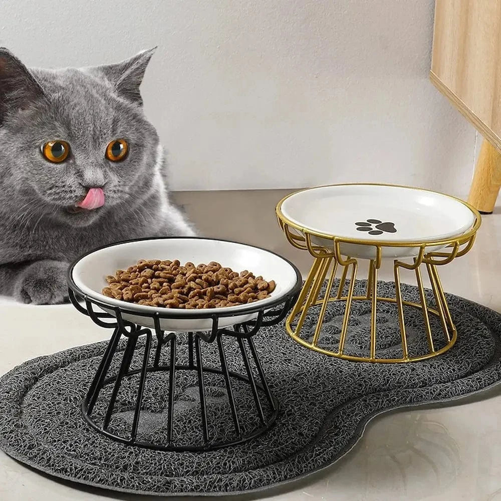 Gamelle chat céramique surélevée - Posture idéale | CeramLift